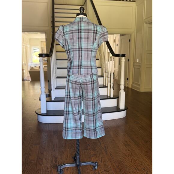 Y2k Plaid Office Siren 2-Piece Suit Whimsy Alt Grunge Punk Mod SteamPunk Career - Picture 5 of 11